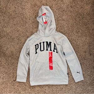 NWT PUMA Kids Gray Hoodie Athletic 10/12 Boys New Sweatshirt Medium